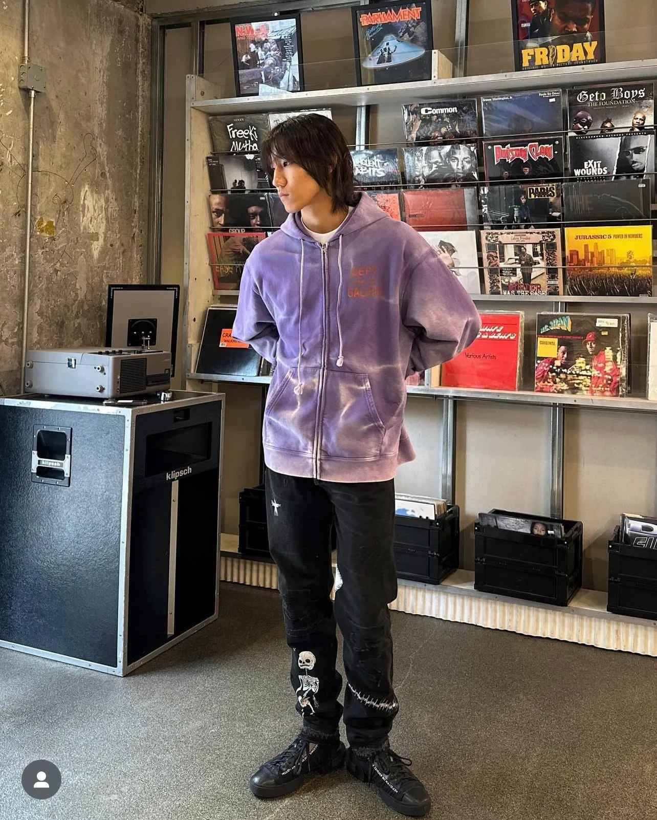 The same style as the owner GALLERY DEPT. FRENCH ZIP HOODIE water corrugated French zipper hole hoodie, sun washed purple, washed purple S-XL, ready-to-wear dyeing, hand-stitched and heavy-weighted, faded, super-heavy washing, hand-hanging holes, bone edges turned white, molded and customized with G LOGO zipper
